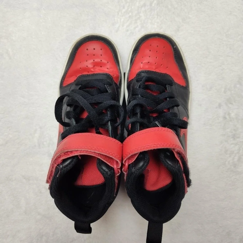 Nike Shoes Kid 4Y Black Red Jordan Borough Mid Sneaker Athletic Strap‎ CD7782